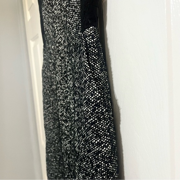 J Crew Black White Tweed Lace Cap Sleeve Contrast Sheath Dress Wool Blend Size 2 - Picture 7 of 10